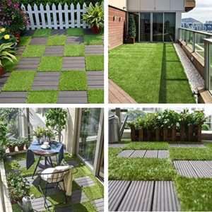 Artificial Grass Turf Tile Interlocking Self-draining Mat