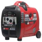 A sturdy and compact portable propane generator with a durable metal frame, providing efficient power for outdoor activities, emergency backup, and construction sites. Designed for reliability and ease of use.